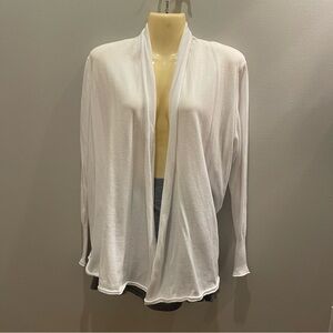 Stylus Women's Long Sleeve Winter White Open Cardigan Size X-Large